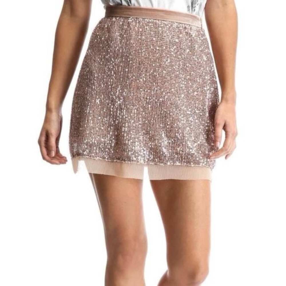 Free People Sparkling Mauve Mini Skirt